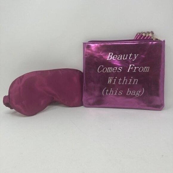 Beauty bag with 5 brushes, satin mask and ear plugs - Picture 2 of 3